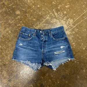 Levi's Blue Jean Shorts Distressed Cut-Off